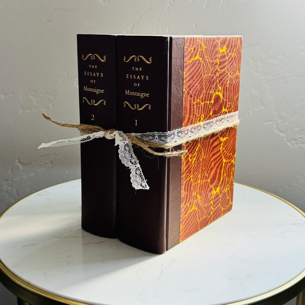 Vintage Decorative Book Set The Essays of Montaigne Copyright 1946